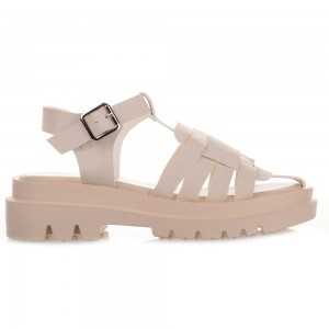 Μπεζ Flatforms Gladiator Famous