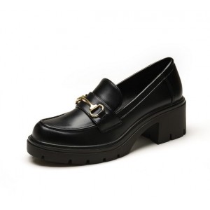 Γυναικεία Mαύρα Chunky Loafers Famous