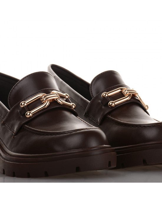 Γυναικεία Καφέ Chunky Loafers Famous