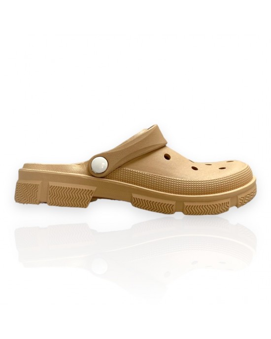 Γυναικεία crocs σε χακί χρώμα Famous