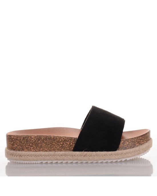 Μαύρες Σουετ Flatforms Famous