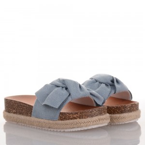 Γαλάζια Flatforms με Φιόγκο Famous