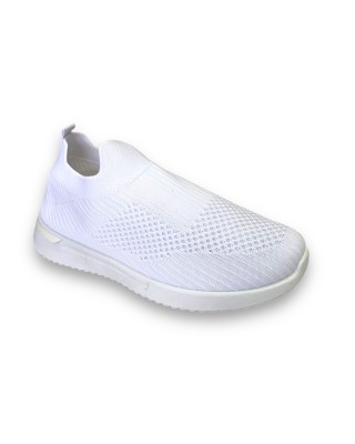 Λευκό sneakers ελαστικό τύπου κάλτσα Famous