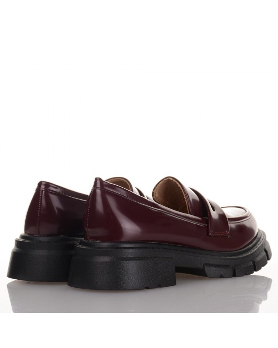 Μπορντό Γυναικεία Chunky Loafers Famous