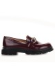 Μπορντό Chynky Loafers με ασημί αγκράφα Famous