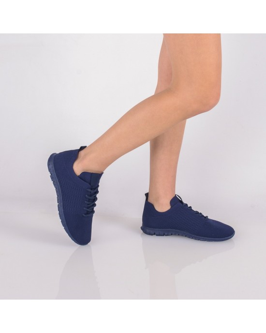 Υφασμάτινα γυναικεία sneakers σε μπλε χρώμα Famous